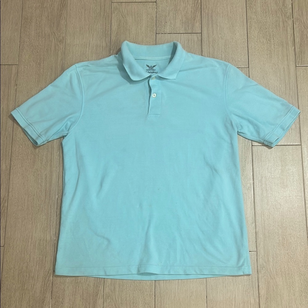 Faded Glory Light Blue Relaxed Fit Polo Shirt
